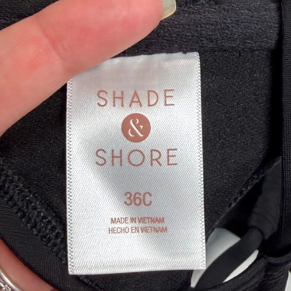 Shade & Shore Bikini Top Women's 36C Black Keyhole Removable Pads Adjustable NEW - Picture 4 of 7